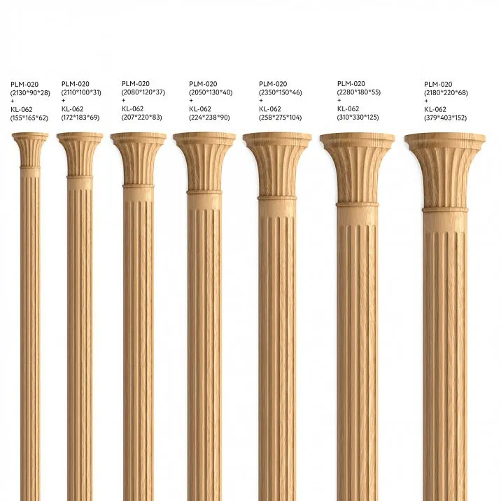 Carved pilaster from beech, model PLM-020