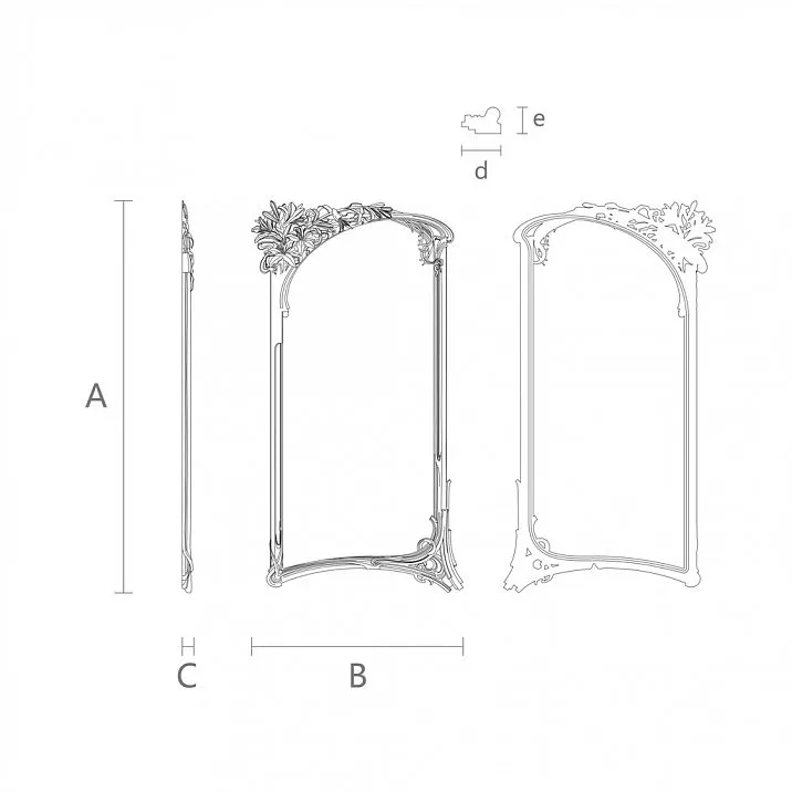 Carved Wooden Frame RM-018 Drawing