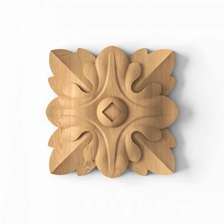 Carved Rose from Beech for Interior R-013