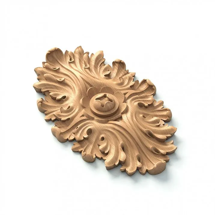 Refined Carved Rosette R-042 from Beech