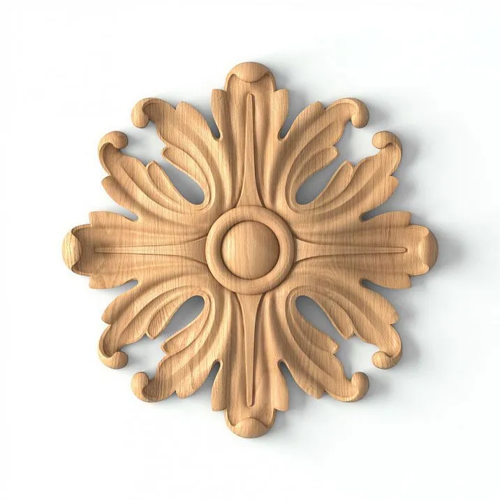 Carved Rosette R-046 from Natural Oak