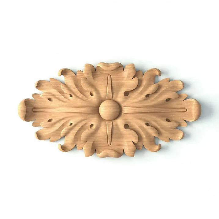 Carved Rosette from Oak R-069