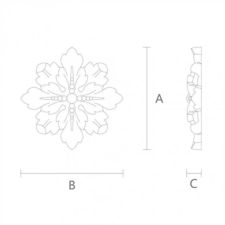 Elegant Carved Socket R-074 for Home Decor Drawing