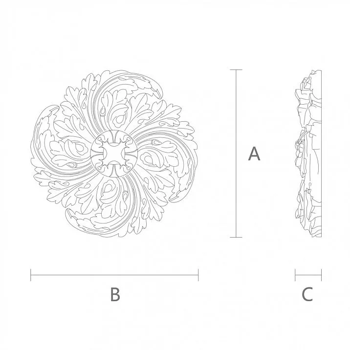Rosette R-077 as a Decorative Element &mdash; Drawing