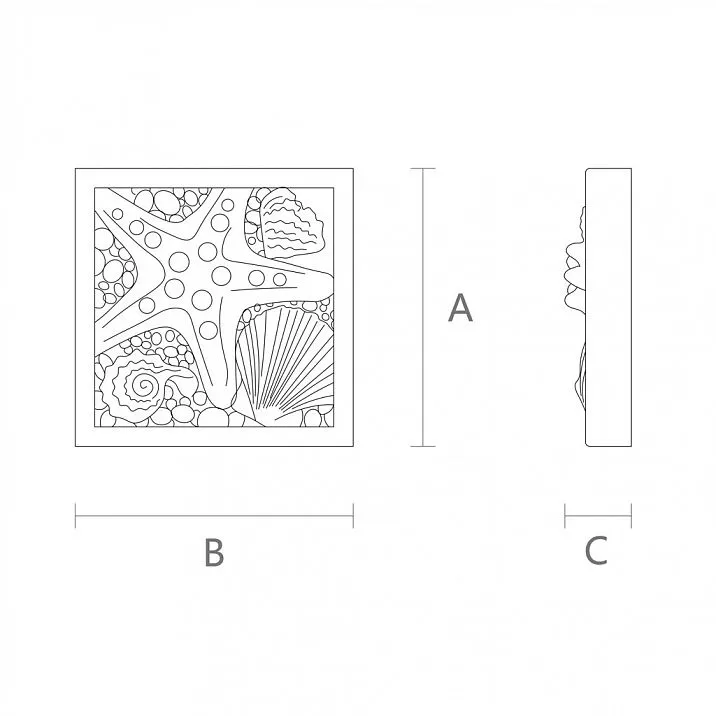 Drawing of wooden shell inlay, carved rose R-083