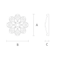 Neoclassical Rosette R-033 for Door Drawing