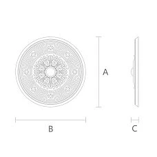 Decorative Rosette R-050 with Floral Ornament - Drawing