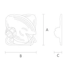 Carved Rosette R-063L - Drawing for Dimensions