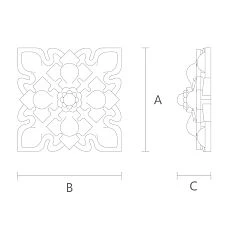 Gothic Carved Rosette R-075 Drawing