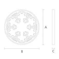 Carved Rosette R-076 Drawing