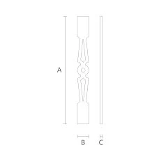 Carved newel post BNL-2 drawing