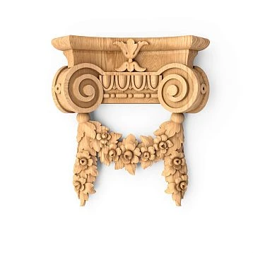 Wooden capital KL-058