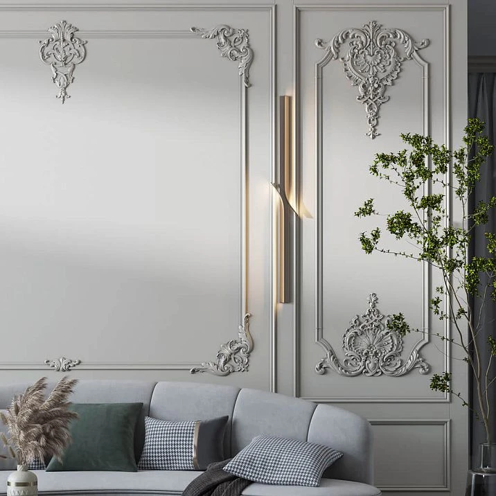 Decorative element MLD-3-1.1 in the design of a classic wall panel