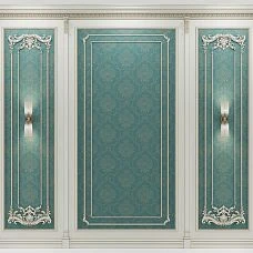 Decorative corner element MLD-4U-2.1R in wall molding layout