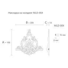 Drawing of decorative element MLD-4-2.1 for molding MLD-004 with dimensions