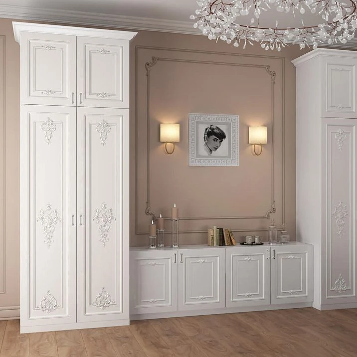 Decorative element MLD-4-2.1 on a cabinet facade in classic style