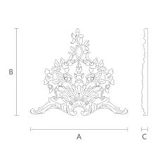 Carved overlay N.VRS-014L &ndash; elegant wooden decor drawing