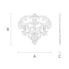 Wooden decor N.VRS-015 340&times;325&times;14 mm drawing