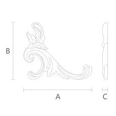 Polyurethane appliqu&eacute; NPU.VRS-002-4L for facade drawing