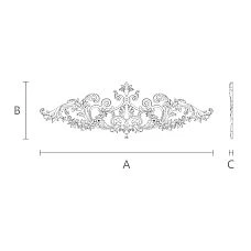 Schematic drawing of NPU.VRS-006 decorative molding with dimensions indicated