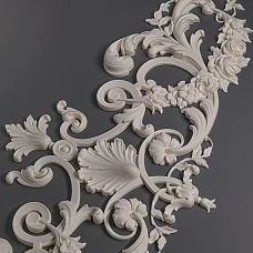 Contour illustration of NPU.VRS-006 molding with central floral motif