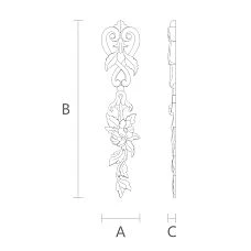Drawing of molding decoration NPU.VRS-012 with dimensions