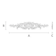 Drawing of molded decoration NPU.VRS-013 with dimensions