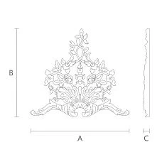 Carved polyurethane applique NPU.VRS-014R drawing