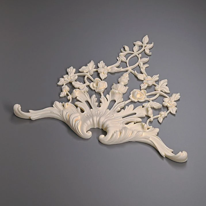Carved polyurethane applique NPU.VRS-014R for classic interiors