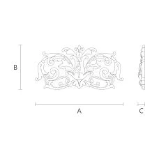 Carved polyurethane applique NPU-040, drawing