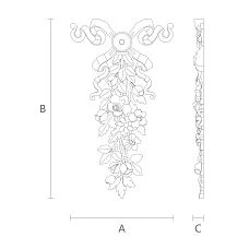 Polyurethane carved insert NPU-042 drawing