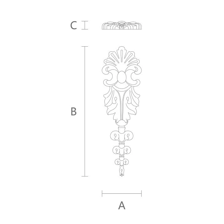 Polyurethane carved applique NPU-081 drawing