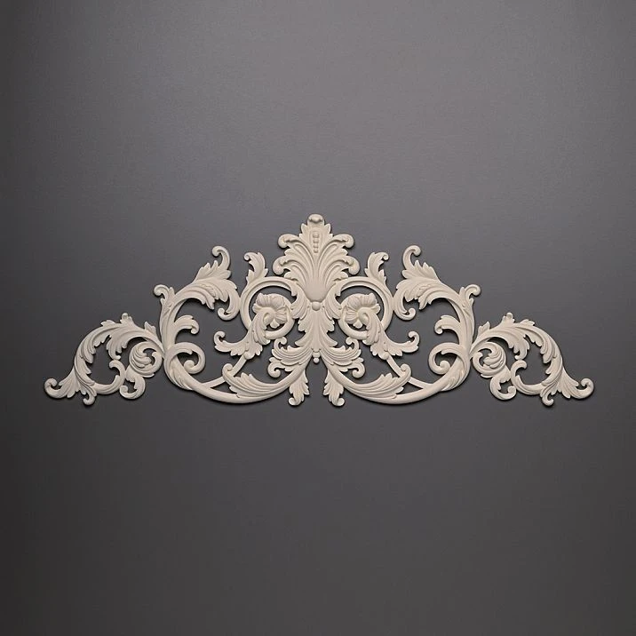 Elegant floral polyurethane molding for facade decoration photo