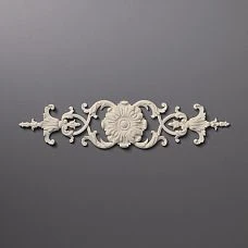 Beautiful polyurethane decorative element NPU-106 with flowers and leaves photo