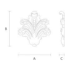 Carved polyurethane applique NPU-108 drawing