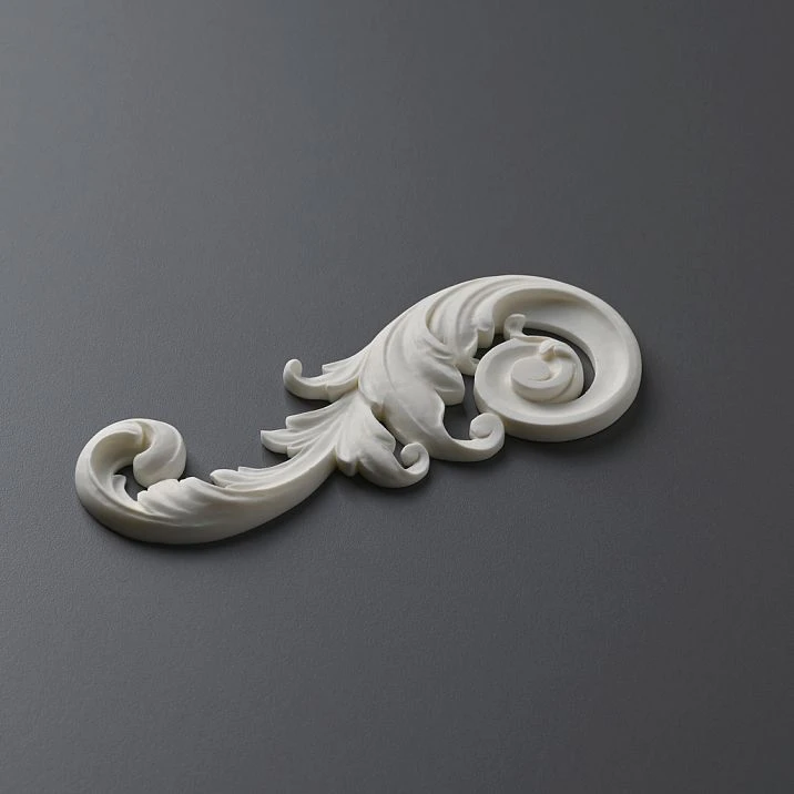 Left overlay NPU-120L polyurethane, high-detail decor for classic interiors, easy installation, universal application
