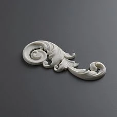 Carved overlay NPU-120R right, made of Stavros polyurethane, decorative element 150 mm for walls, doors, and furniture, moisture-resistant, paintable
