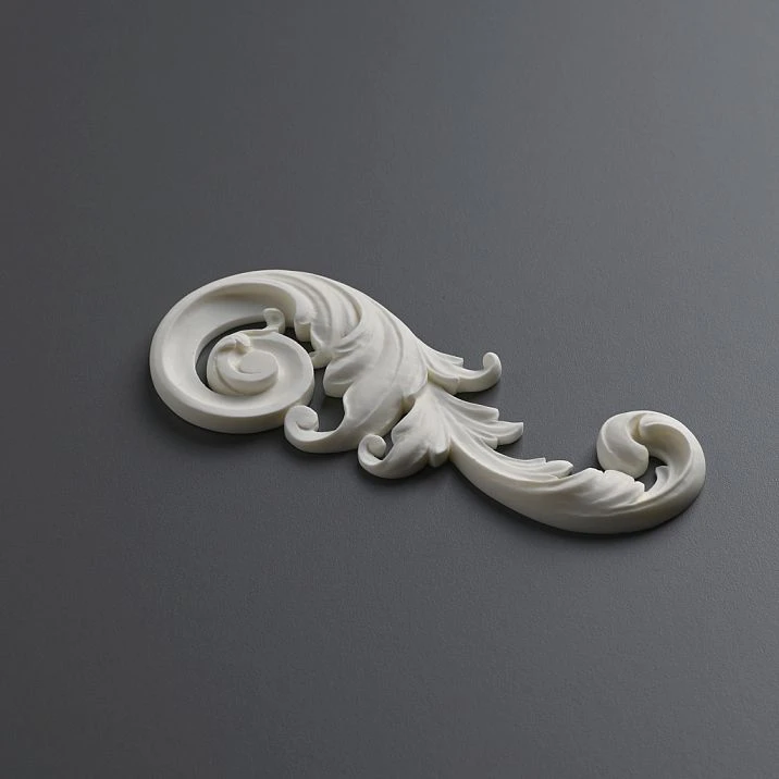 Carved overlay NPU-120R right, made of Stavros polyurethane, decorative element 150 mm for walls, doors, and furniture, moisture-resistant, paintable