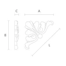 Carved Applique NPU-132 from polyurethane, drawing, buy for furniture and walls