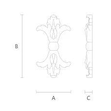 NPU-142 Polyurethane Appliques - sizing diagram