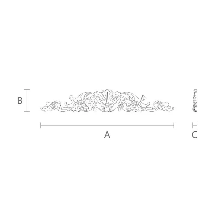 NPU-160 Polyurethane Carved Applique Drawing