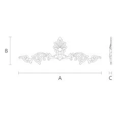 Carved decorative applique NPU-165, polyurethane molding drawing