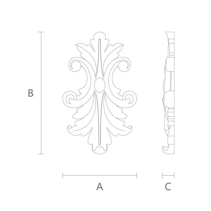 Home decor, carved overlay NPU-190 drawing