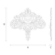 Polyurethane relief applique NPU-191, relief decoration drawing