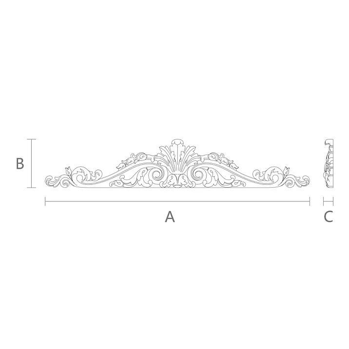 Carved applique NPU-217, polyurethane molding drawing