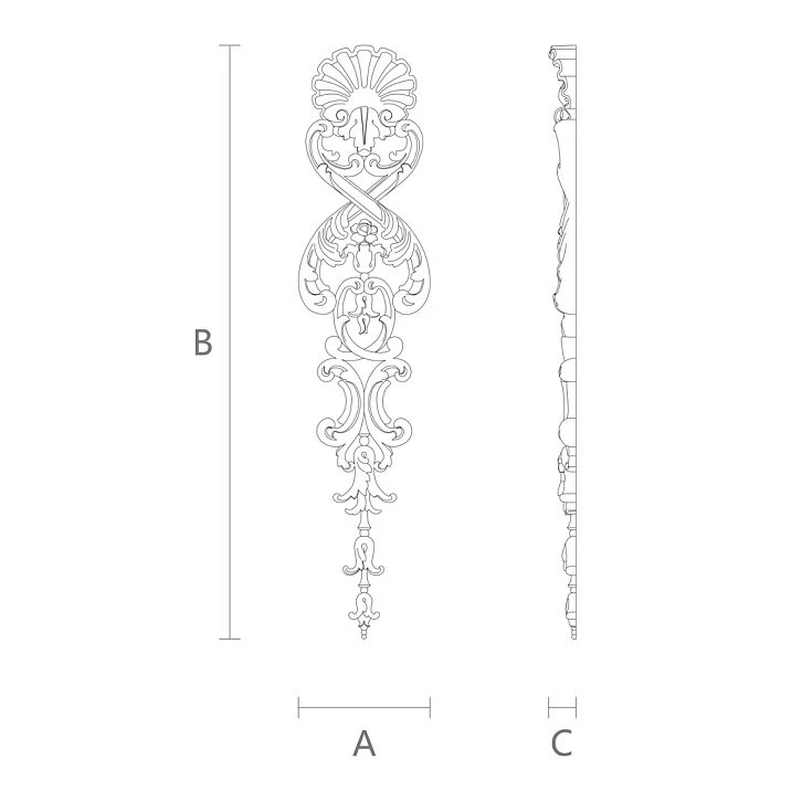 Polyurethane molding decoration, inserts for interior NPU-237