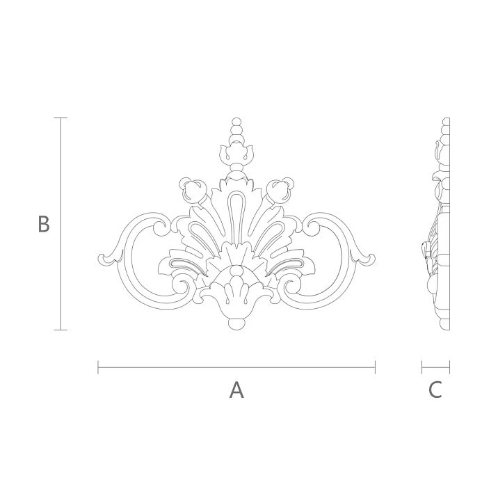 NPU-244 Polyurethane Carved Overlay Drawing
