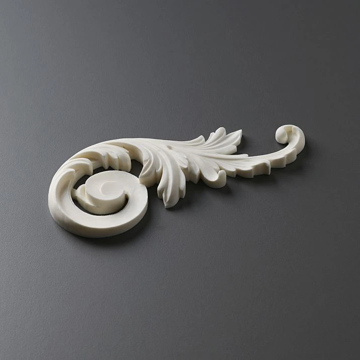 NPU-247R right carved polyurethane molding with scrolls, 3D ornament for furniture, doors and walls, paintable