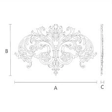 Carved applique NPU-276, drawing of ornamental decoration