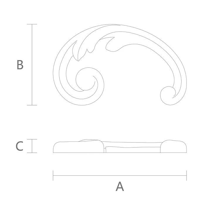 NPU-287L Molded Decoration for ceiling and walls &mdash; product drawing